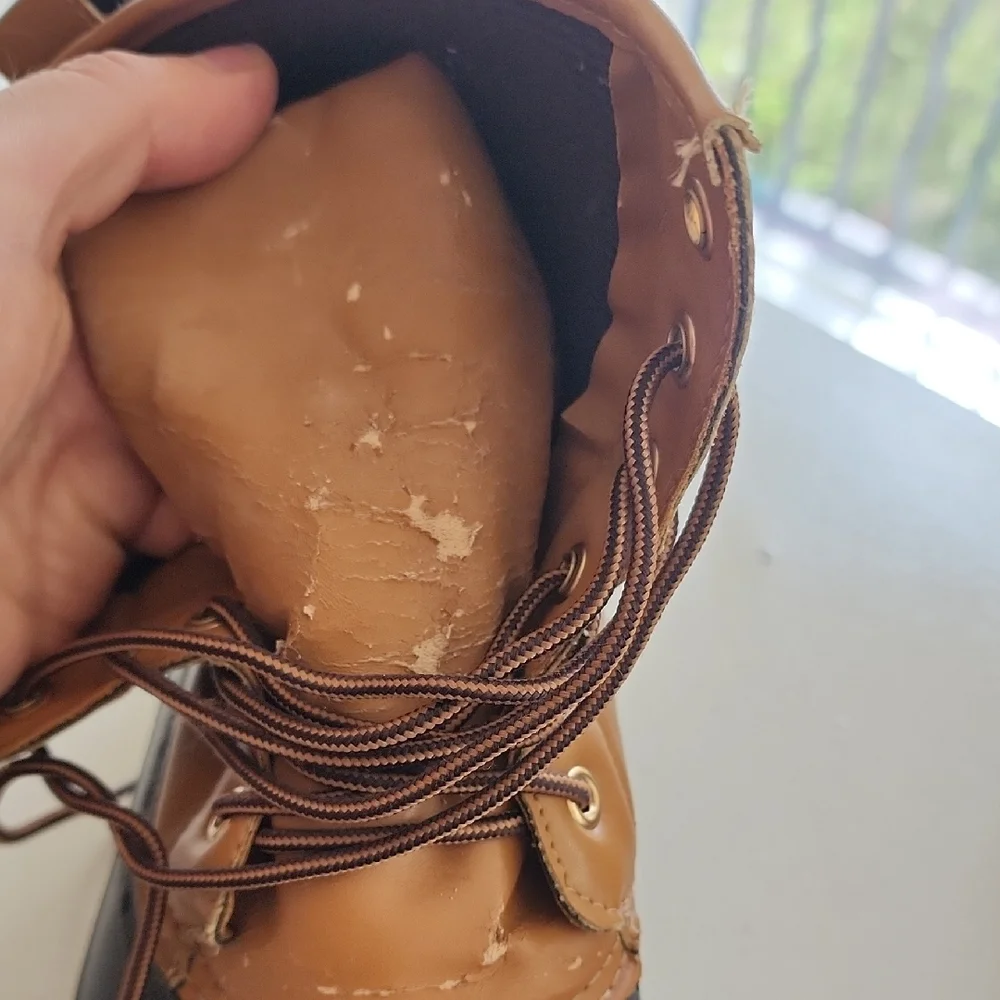 Men's Two-Tone Waterproof Lace-Up Rain & Snow Boots in Brown and Black